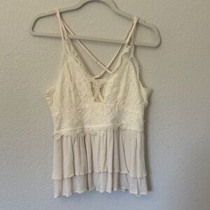 Entro Cream Lace Camisole Top